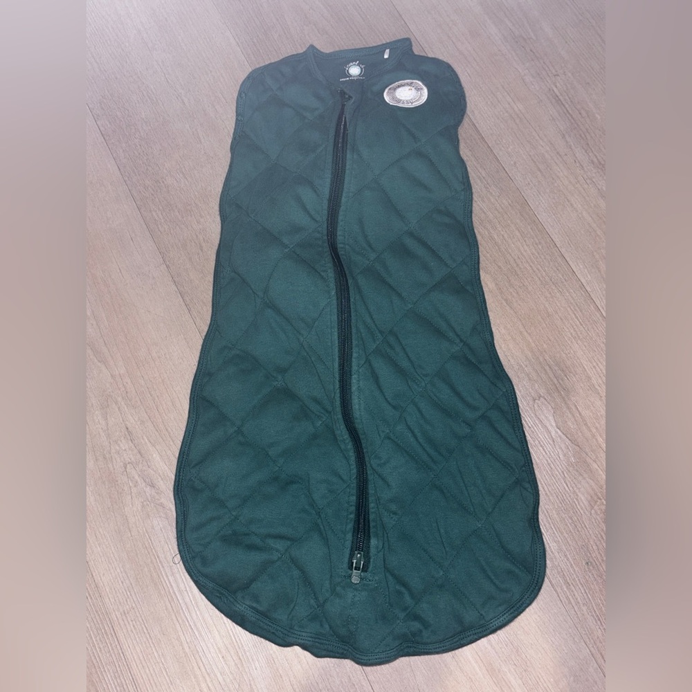 Dream Weighted Sleep Swaddle sack in forest green size small 0-6 months